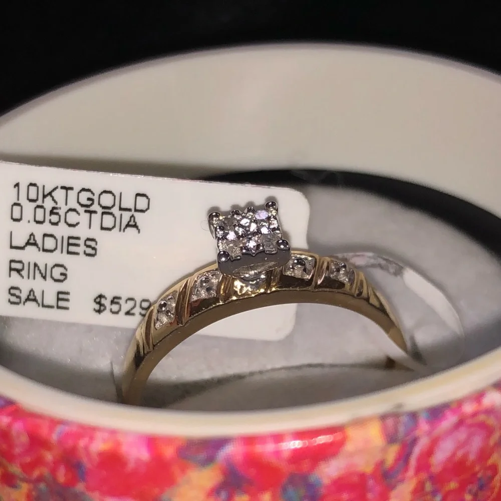 10k solid Real gold real diamond bridal engagement promIe ring FREE APPRAISAL - Picture 3 of 8